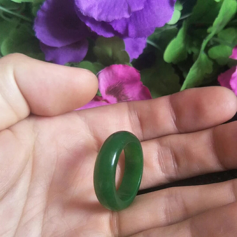 Jade Ring Natural Malay Green Jewelry Lucky Auspicious Amulet Mens and Womens Fine 231220
