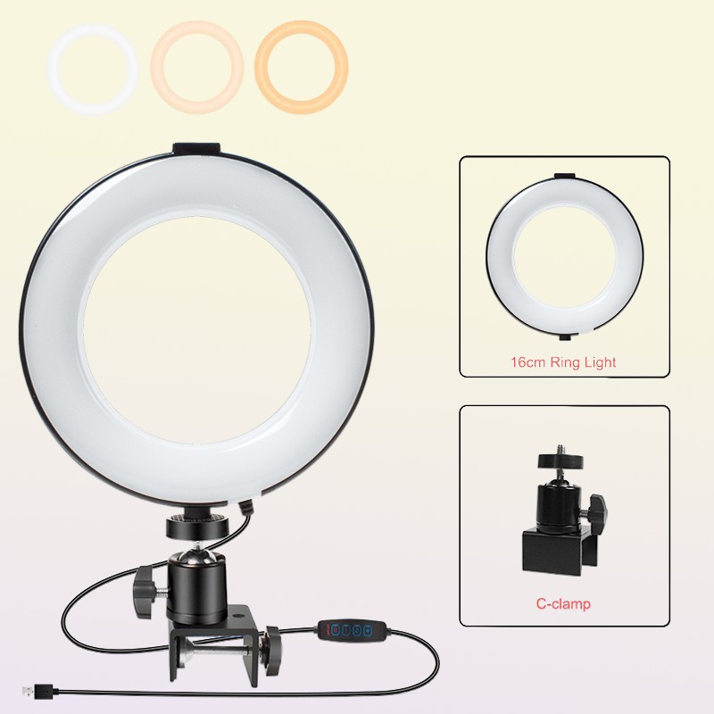 Lighting Portable Selfie Light for Laptop Computer with Clamp Mount Desk Usb Led Ring Lamp Video Pography Conference Lighting K