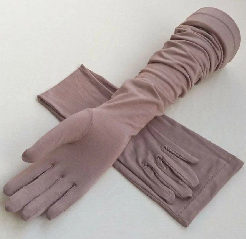 Women Driving Long Gloves UV Protection Full Arm Sleeves For Womens Ladies Touch Screen Spring Summer Purple Gray 231220
