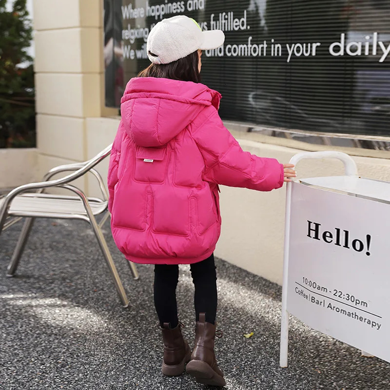 Korean Style Girl Winter Jacket Coat Hooded Thicken Warm Down For 28 Years Little Parka Snowwear Outfit 231220