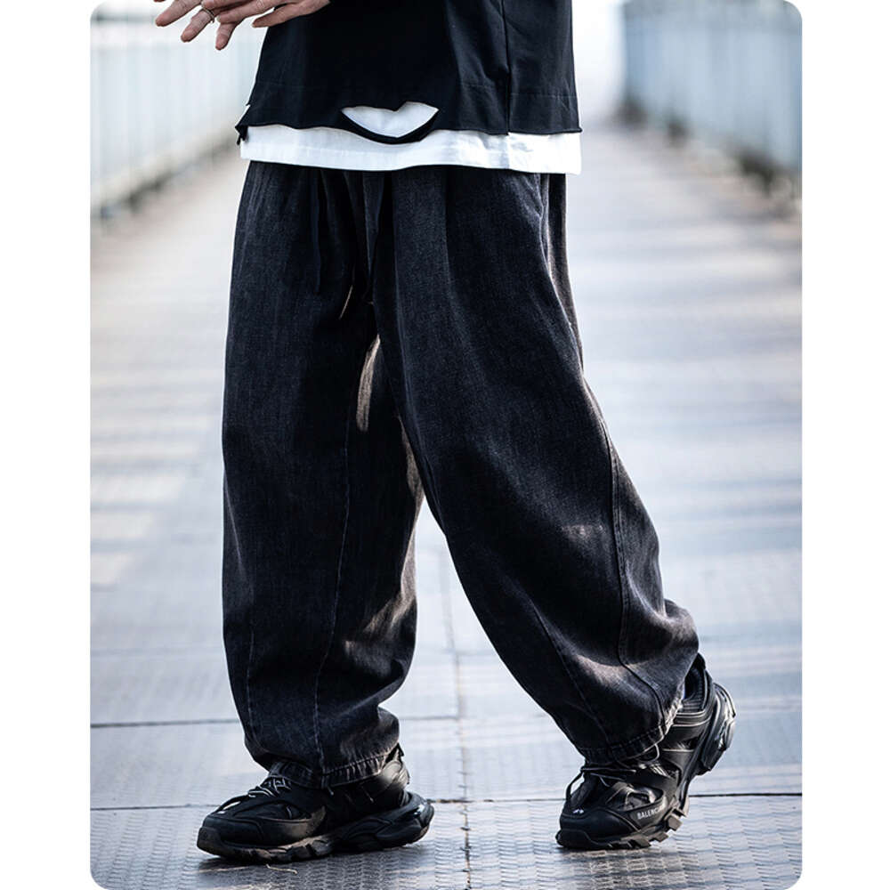 Unisex Haruku Four Seasons Streetwear Men's Clothes Jeans Loose Hiphop Oversize Washed Old Wide Straight Leg Pants Japanese
