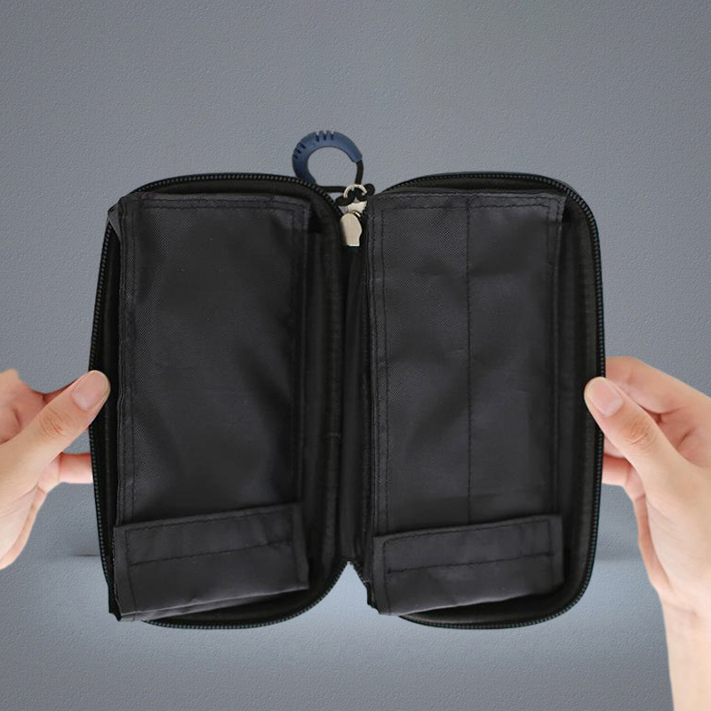 Portable Cooler Bag Diabetic Organizer Medical Travel Case Cooler Pack 2 Ice Pack EVA Material Box Bag