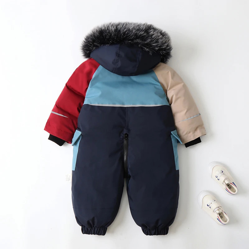 IYEAL Winter Cotton Coat Childrens Jacket For Baby Boys Clothes Warm Kids Jumpsuit Waterproof Ski Suit Thicken Snow Wear 231220