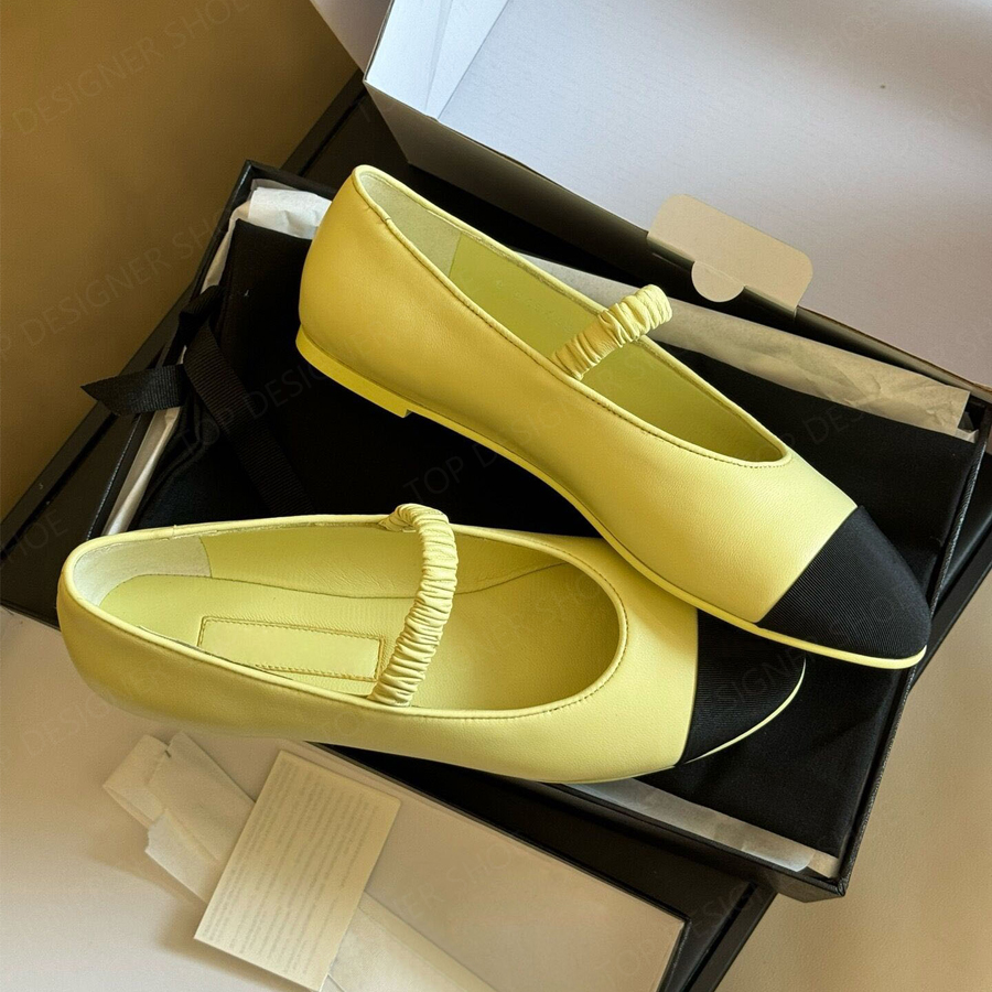Top quality Leather Round-toe Mary Jane shoes Ballet flat with strap Sheepskin flat loafers for womens Luxury designer shoes dress shoes Factory footwear With box