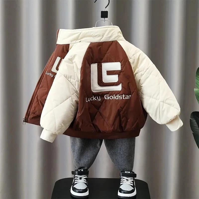 Winter Kids Plush Coat Childrens Cotton Thicken Jacket Down Parkas For Girls Boys Cute Cartoon Baby Snow Wear 231220