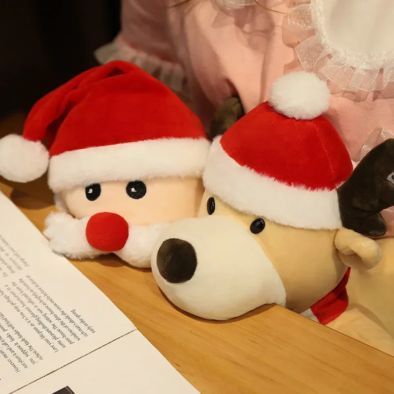 Free shipping Christmas Elk Santa Claus Snowman Finger Puppet Plush Toy Parentchild Lovely Stuffed Doll Children Educational Hand Toys