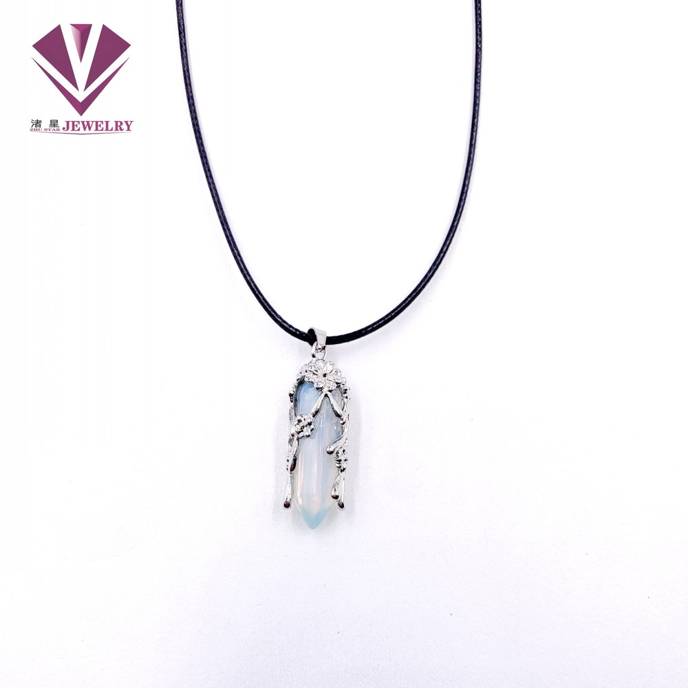 Natural Stone Crystal Stone and Flower Design Men's and Women's Pendant Necklace Wholesale Free Shipping