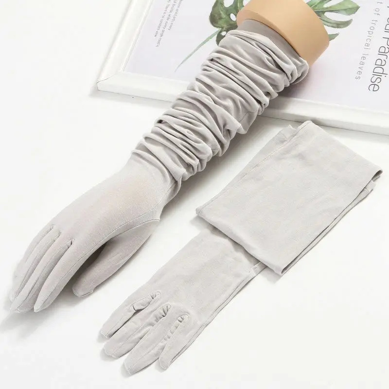 Women Driving Long Gloves UV Protection Full Arm Sleeves For Womens Ladies Touch Screen Spring Summer Purple Gray 231220