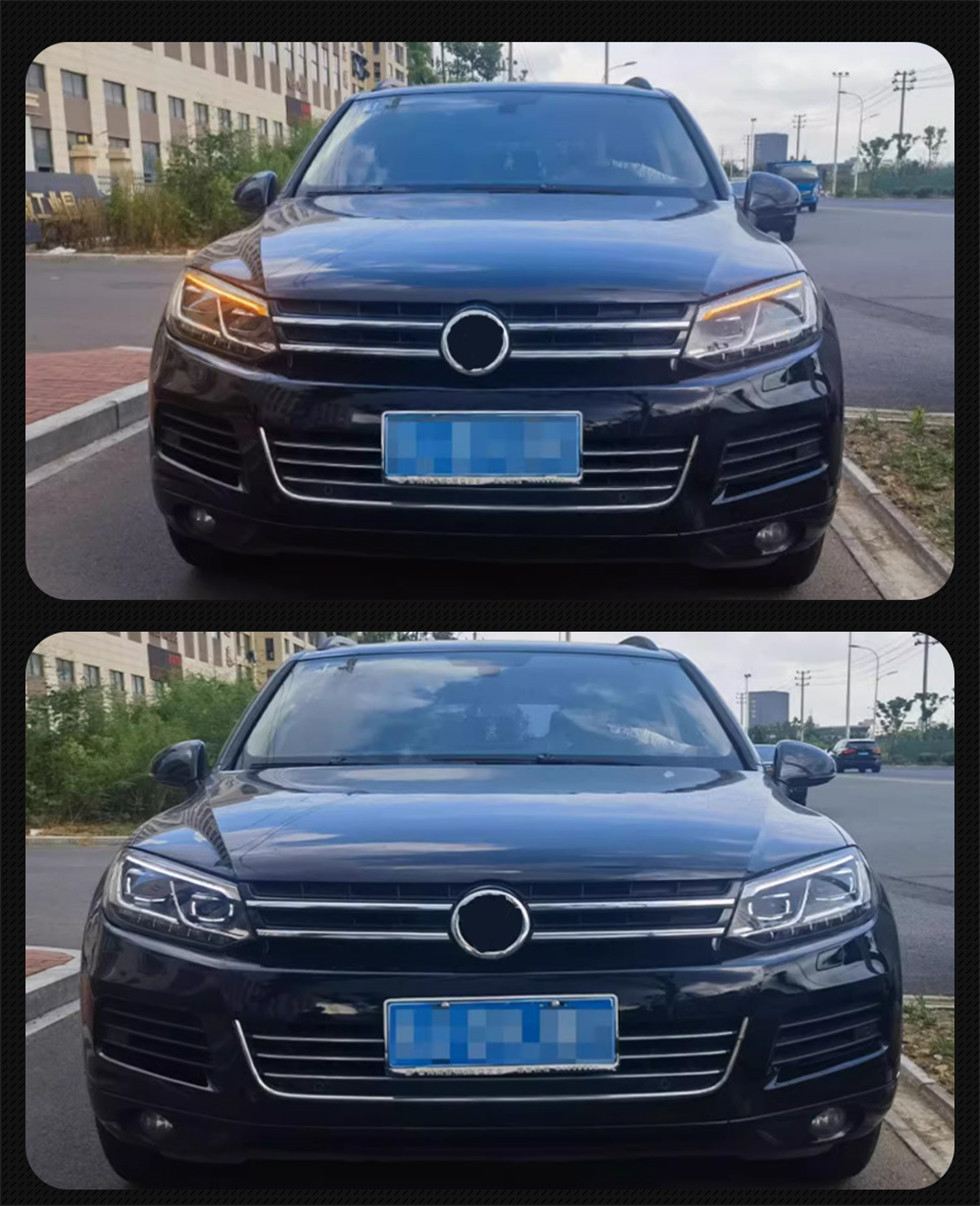 Car Headlights For VW Touareg 2011-20 15 LED Head Lamps LED light Source Daytime Running Lights Dynamic Turn