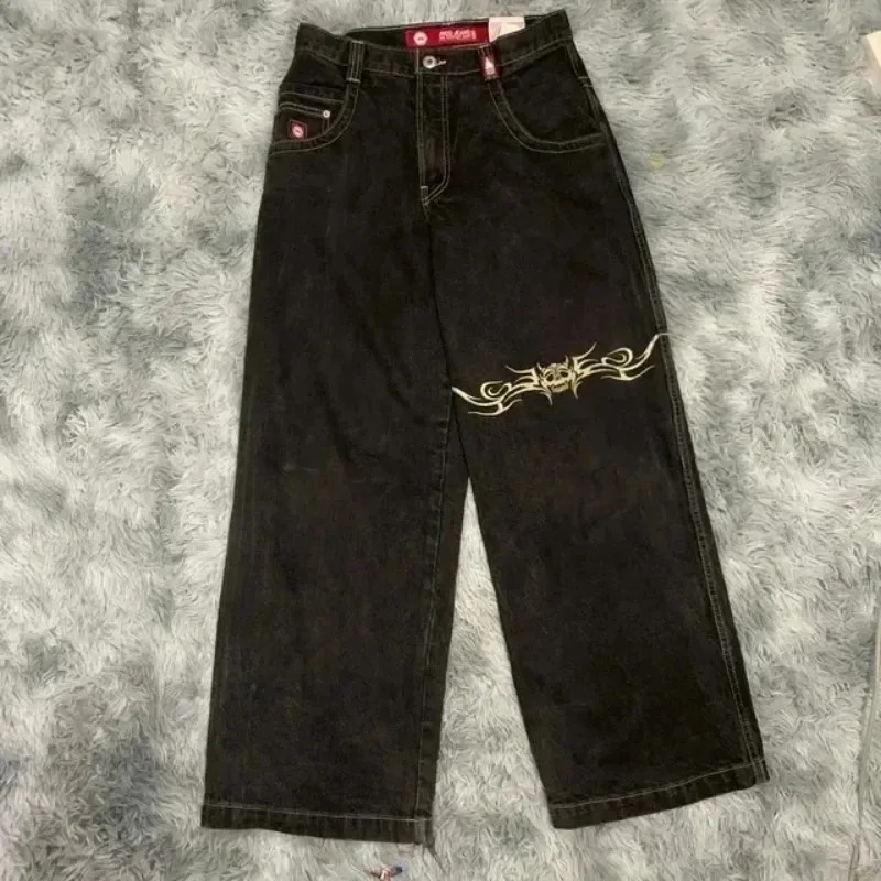 JNCO vintage Jeans Y2K Harajuku Embroider Graphic Hip Hop Streetwear Gothic Men women Baggy Jeans Casual fashion wide leg jeans 231220