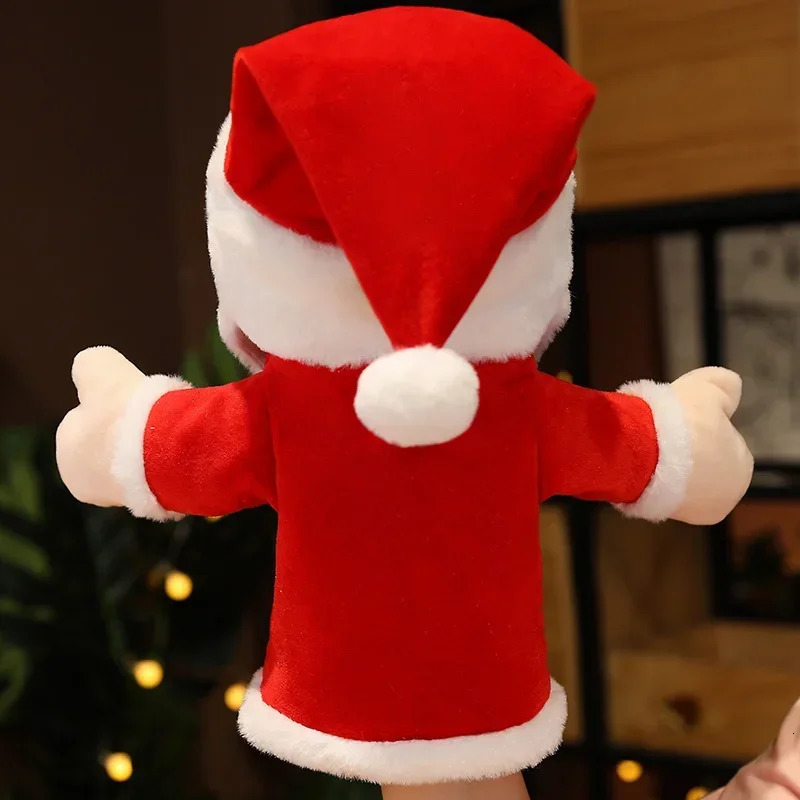 Free shipping Christmas Elk Santa Claus Snowman Finger Puppet Plush Toy Parentchild Lovely Stuffed Doll Children Educational Hand Toys