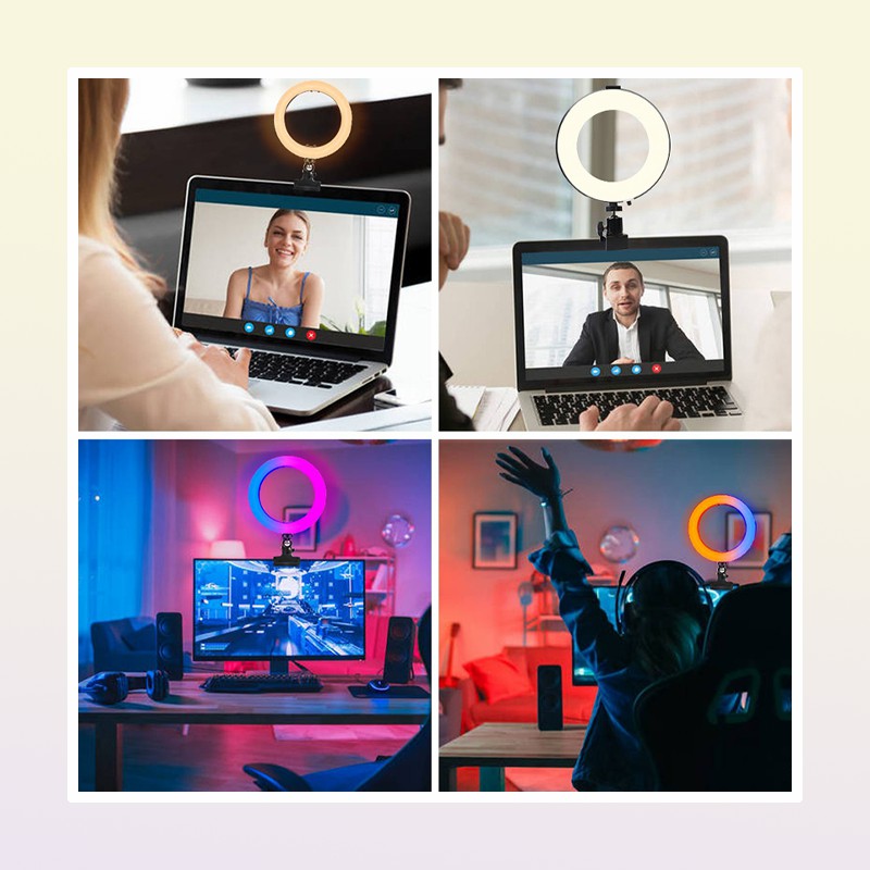 Lighting Portable Selfie Light for Laptop Computer with Clamp Mount Desk Usb Led Ring Lamp Video Pography Conference Lighting K