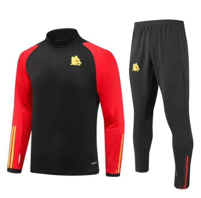 23 24 Rome Soccer Half Tracksuit Man Kids Kit Football Jacket 2023 2024 Training Suit Jogging Survetement