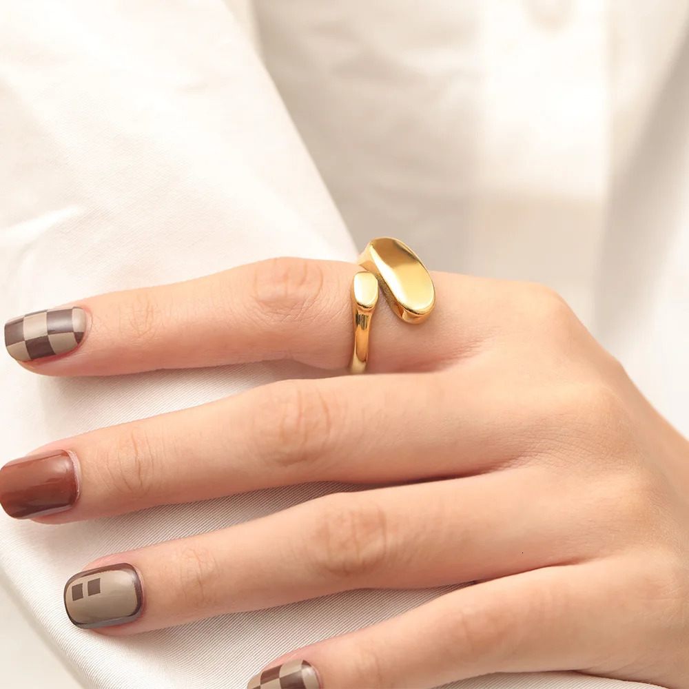 Charm Geometric Open Rings for Men's Gothic Accessories Fashion Steel Women Jewelry Wholesale Items in Bulk Free Ship 231220