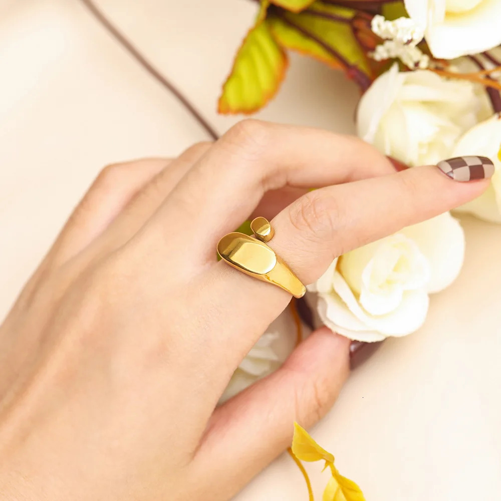 Charm Geometric Open Rings for Men's Gothic Accessories Fashion Steel Women Jewelry Wholesale Items in Bulk Free Ship 231220