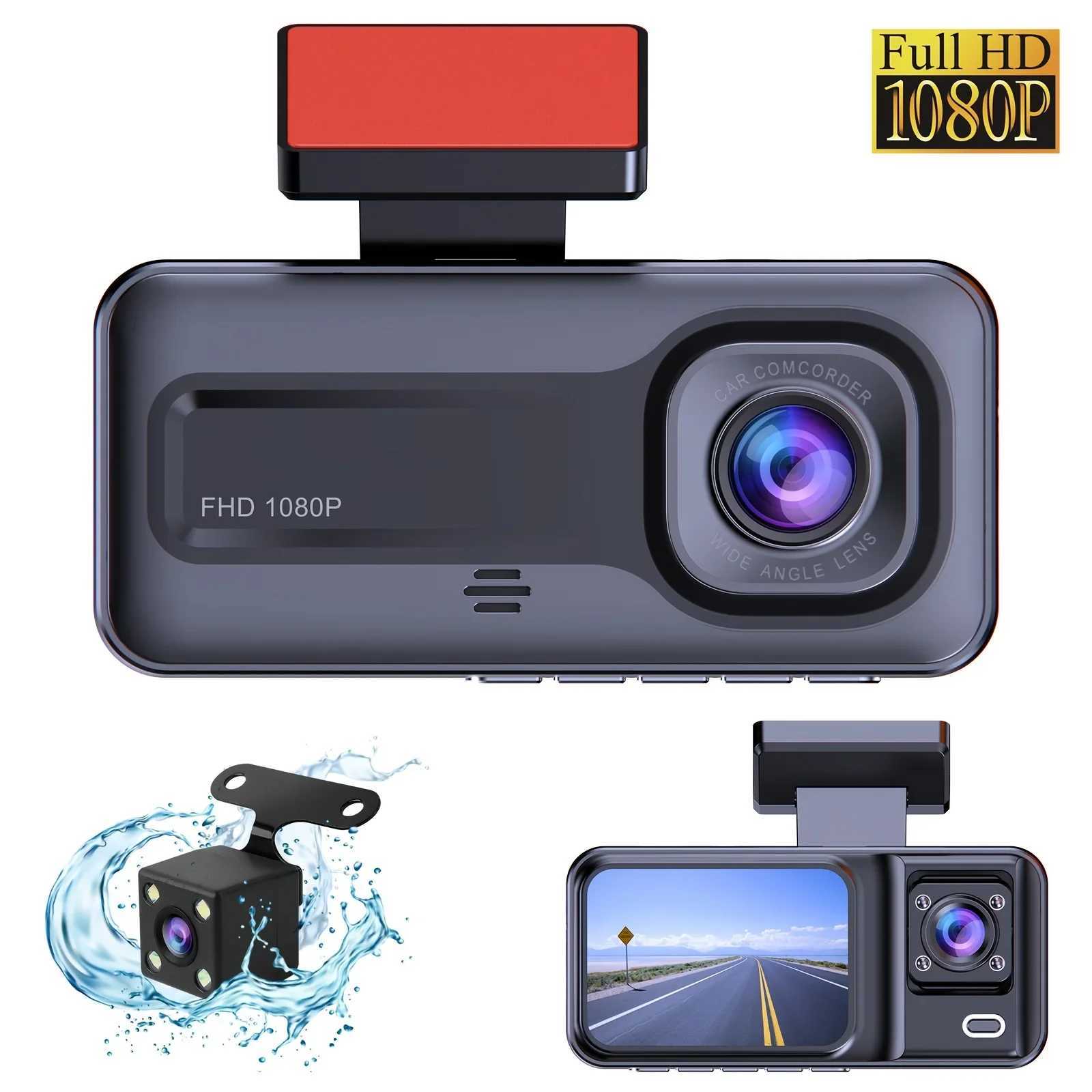 Car dvr Dash Cam Front And Rear and Inside 1080P HD 3 Way Dash Cam 3 Cameras Vidoe Recorder Black Box with 3 Cameras R250529