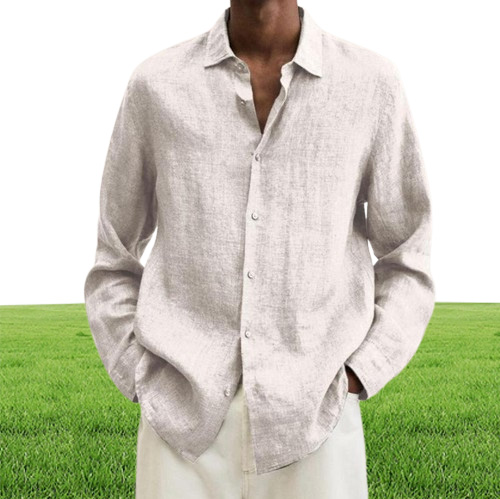 Men039s Casual Shirts Cotton Linen Stylish Men Shirt Tops Autumn Chemise Streetwear Blouse Washable For SchoolMen039s