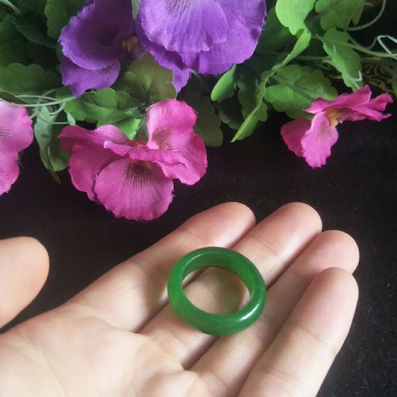 Jade Ring Natural Malay Green Jewelry Lucky Auspicious Amulet Mens and Womens Fine 231220