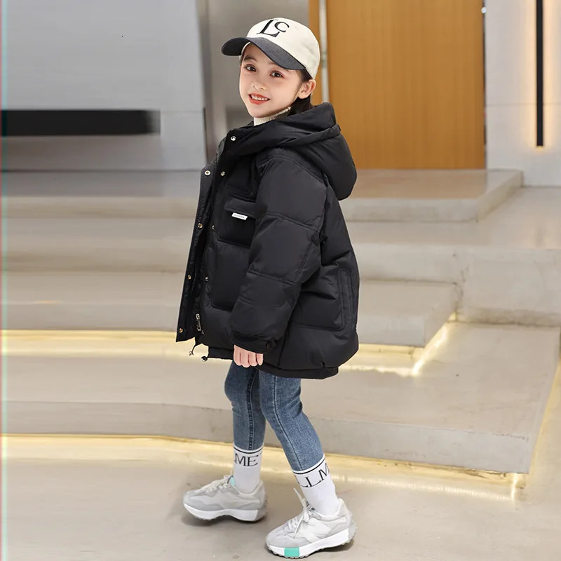 Korean Style Girl Winter Jacket Coat Hooded Thicken Warm Down For 28 Years Little Parka Snowwear Outfit 231220