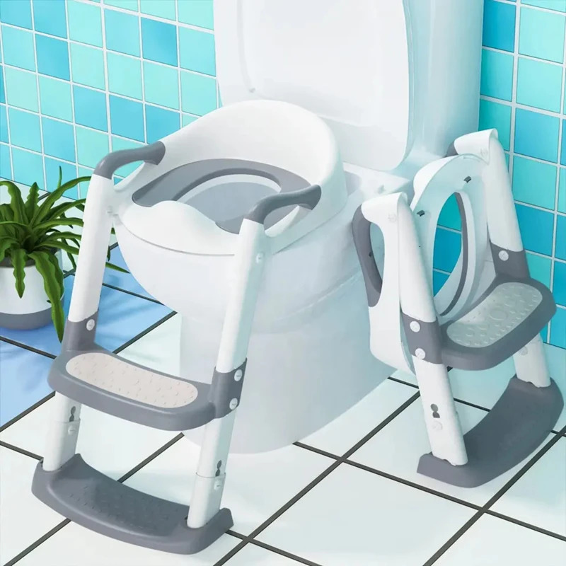 Children's Toilet Stool Stair Foldable Baby Toilet Assistant Boys And Girls Baby Toilet Ladder Toilet Training Seat 231221