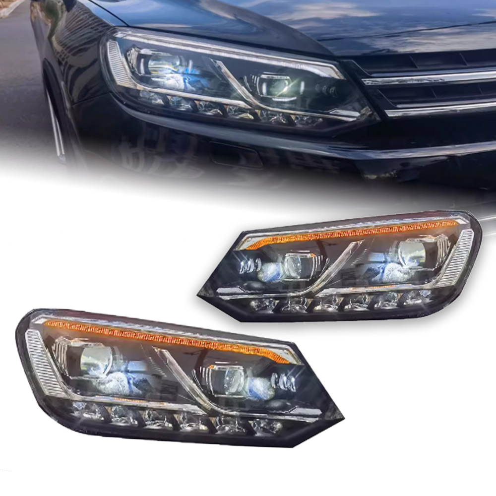 Car Headlights For VW Touareg 2011-20 15 LED Head Lamps LED light Source Daytime Running Lights Dynamic Turn