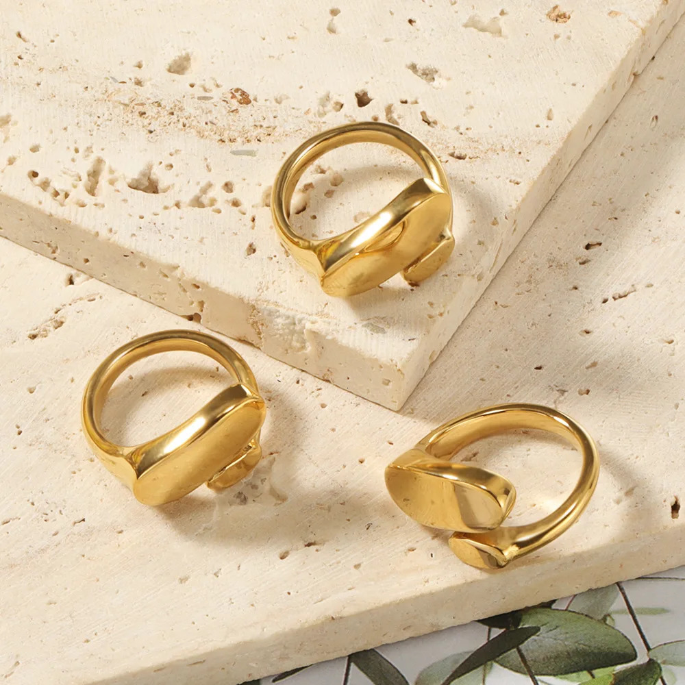 Charm Geometric Open Rings for Men's Gothic Accessories Fashion Steel Women Jewelry Wholesale Items in Bulk Free Ship 231220
