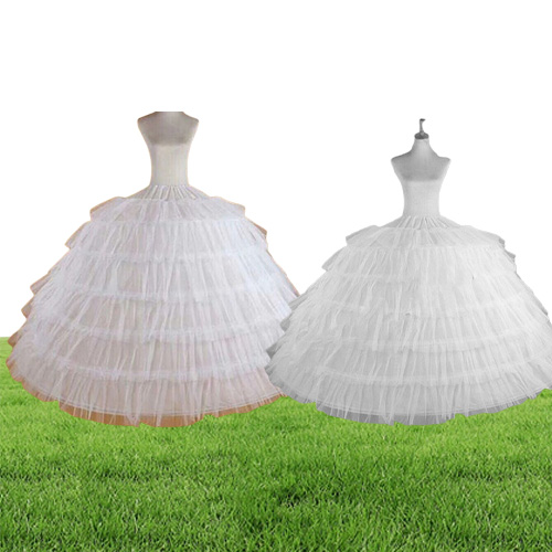 6 Hoops Steel with Puffy Tulle Petticoat Crinoline Underskirt Slips For Wedding Dress Quinceanera Ball Gown Jupon Tarlatan