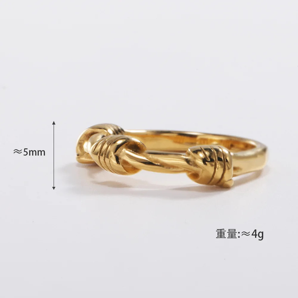 European and American Style Tie a Knot Finger Rings For Women Free Gift Vintage Steel Men Jewelry Single Party 231220