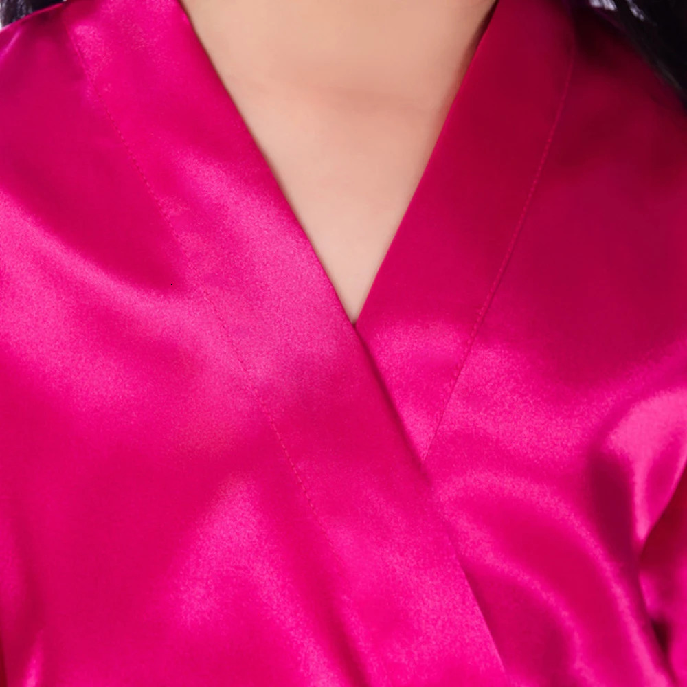 Wholesale Solid Girls Satin Silk Robes Bath Kimono For Spa Wedding Party Birthday Children Bathrobes Pink Kids Nightdress W3 231221