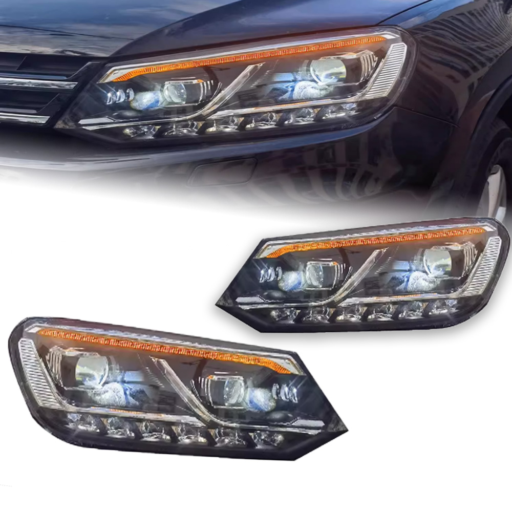 Car Headlights For VW Touareg 2011-20 15 LED Head Lamps LED light Source Daytime Running Lights Dynamic Turn