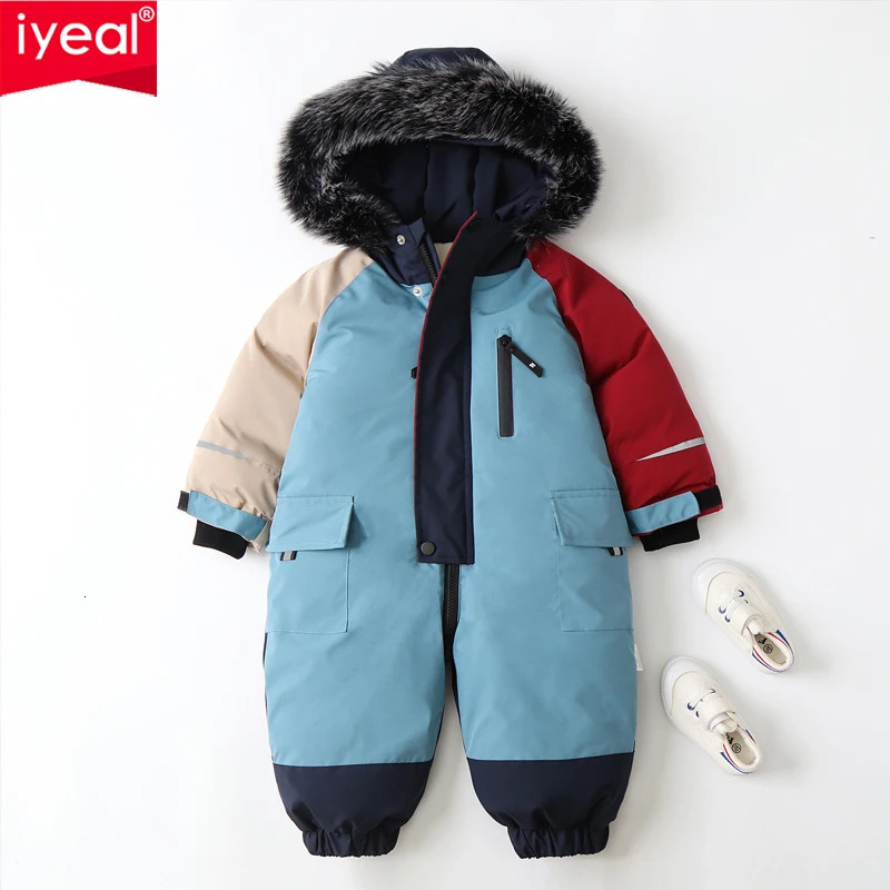 IYEAL Winter Cotton Coat Childrens Jacket For Baby Boys Clothes Warm Kids Jumpsuit Waterproof Ski Suit Thicken Snow Wear 231220