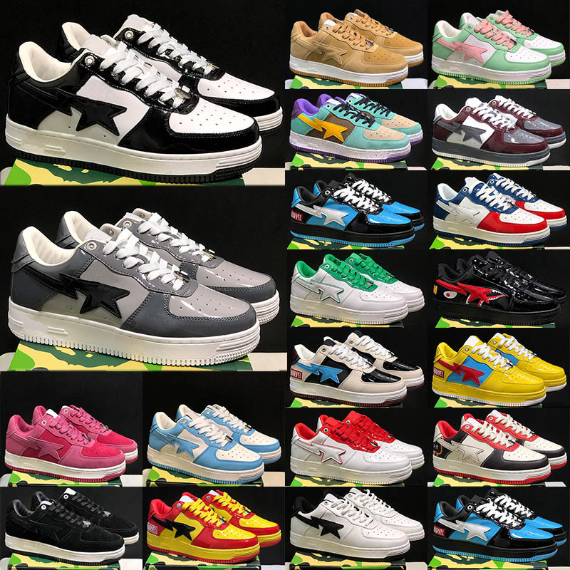 NEW Designer SK8 sta Casual Shoes Grey Black stas multicolour Camo Combo Pink Green ABC Camos Pastel Blue Patent Leather M2 Platform Sneakers Trainers 36-45