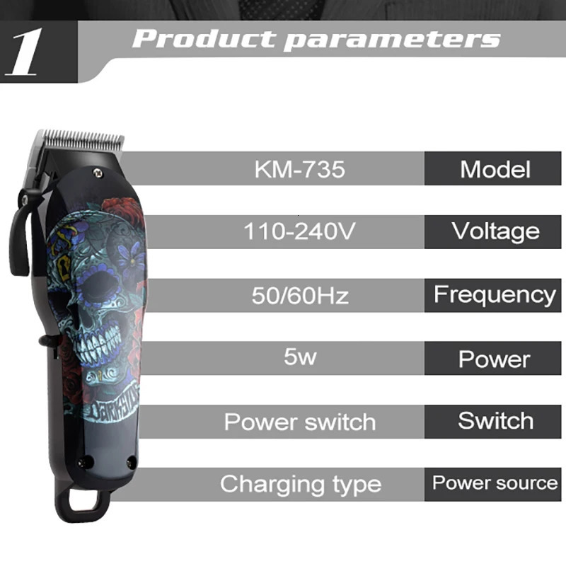 Kemei 735 Hair Trimmer For Men Beard Trimer Professional Hair Clipper Electr Razor Hair Cutting Machine Haircut Electr Shaver 231220