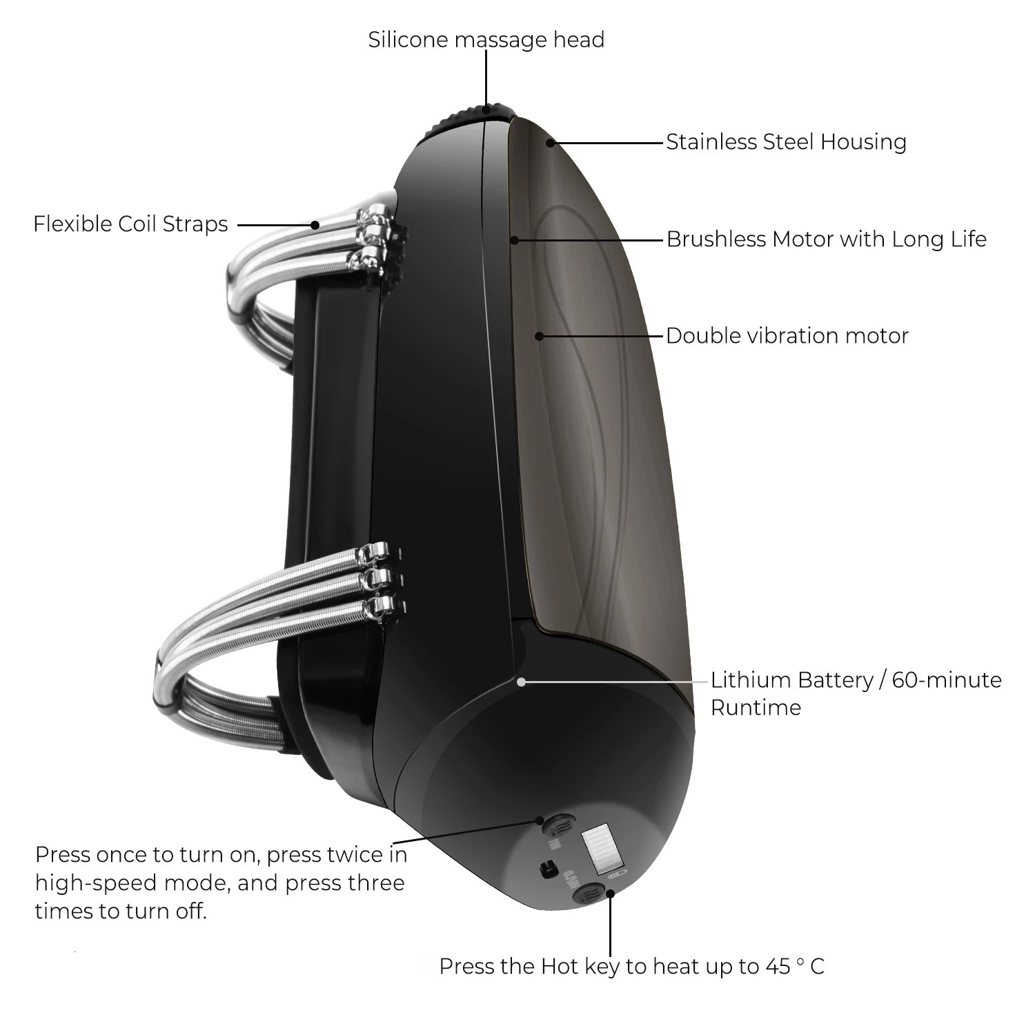 Professional Vibration Massager Barbershop Cordless Handheld Heat Massager USB Charging Body Neck Back Head Face Massager 231220