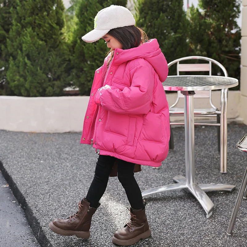 Korean Style Girl Winter Jacket Coat Hooded Thicken Warm Down For 28 Years Little Parka Snowwear Outfit 231220