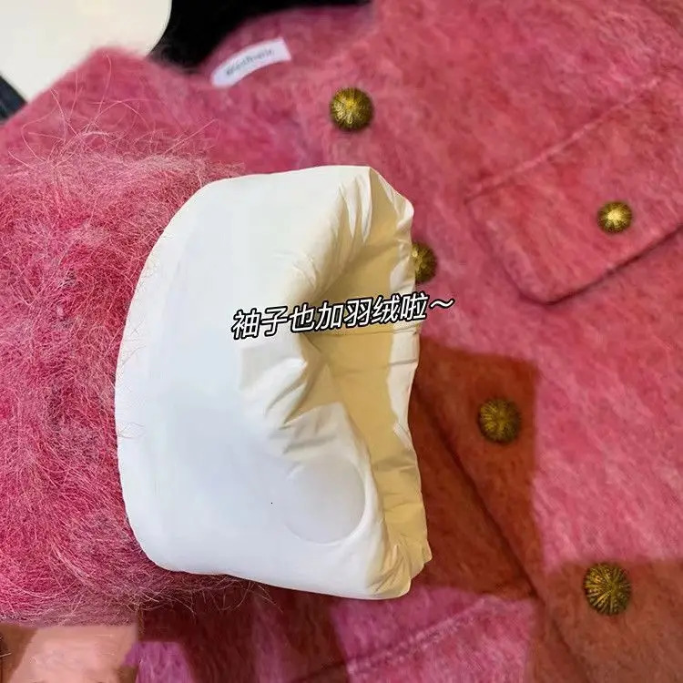 KUSAHIKI Elegant Fashion Coat 2023 Winter Down Jackets Korean O neck Single Breasted Short Cardigan Outwear Top 231220