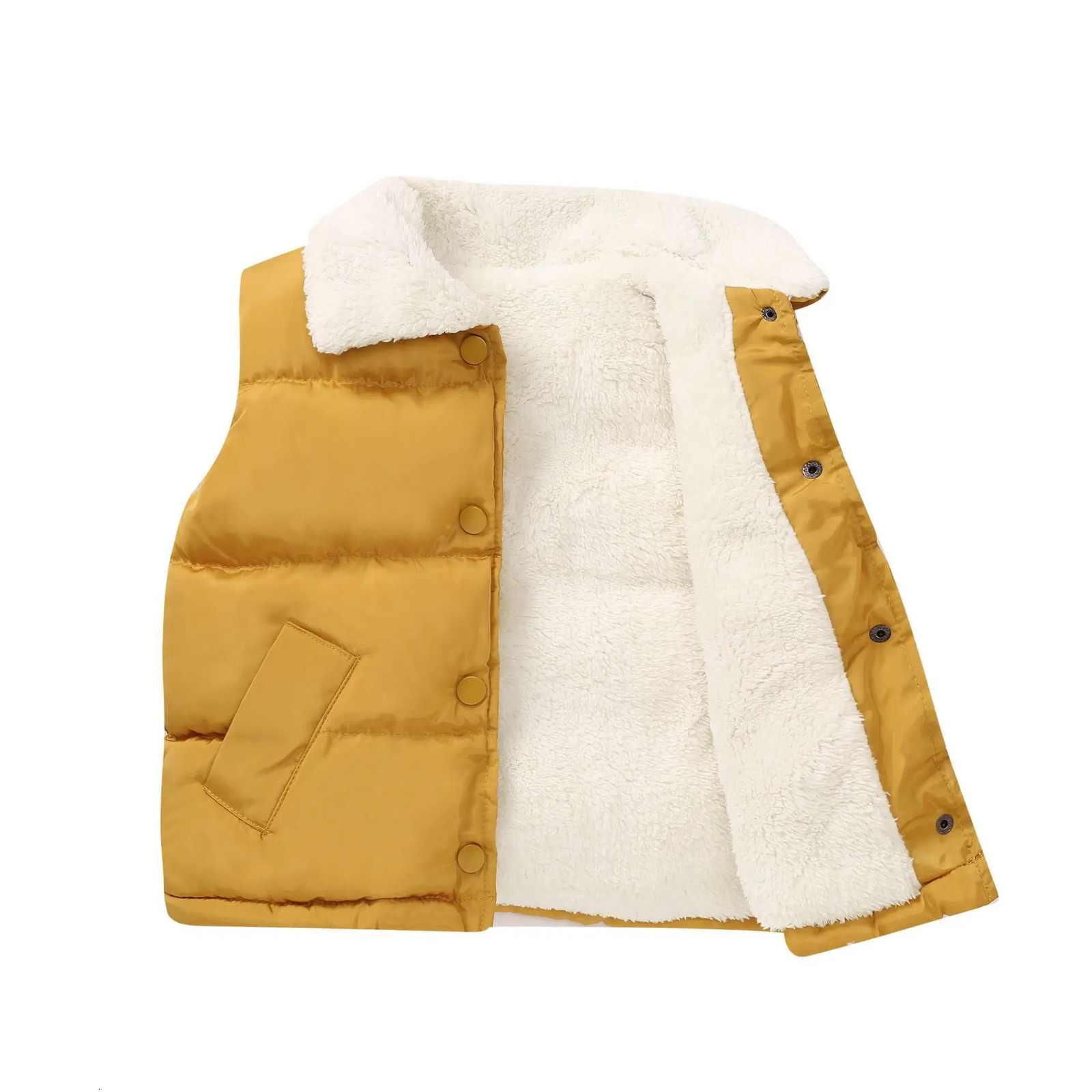 Baby Boys Girls Vest Autumn Winter Sleeveless Turndown Collar Jacket Young Children Coat Kids Warm Waistcoat Outwear Clothes 10 231220