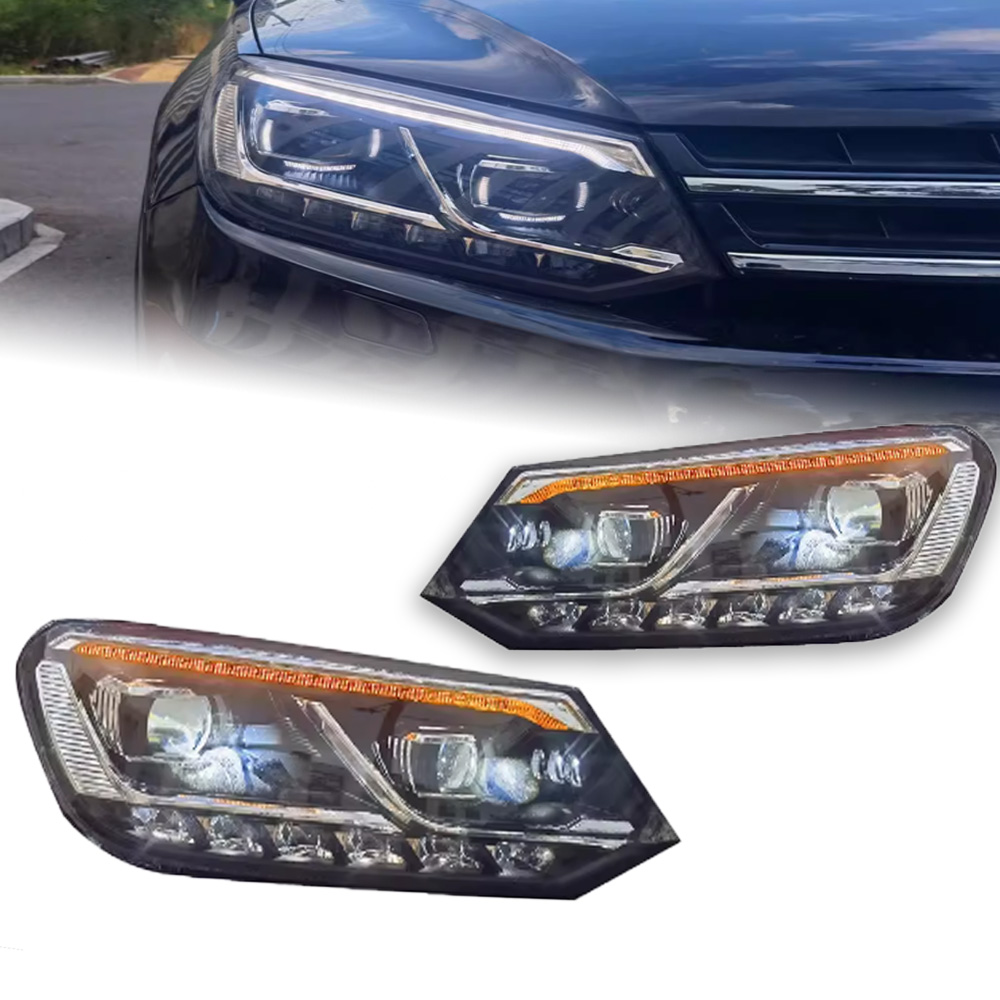 Car Headlights For VW Touareg 2011-20 15 LED Head Lamps LED light Source Daytime Running Lights Dynamic Turn