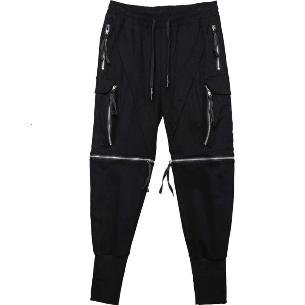 New Pocket Beam Foot Loose Knees More Zipper Overalls Male Function Haroun Pants, Leisure Trousers