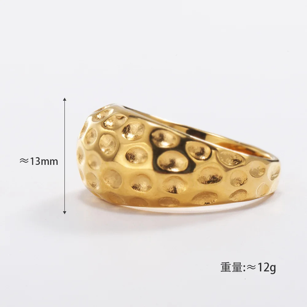 Gothic Multi Concave Spots Engagement Rings For Women Girls Fashion 316l Stainless Steel Men Jewelry Friend Gift 231220