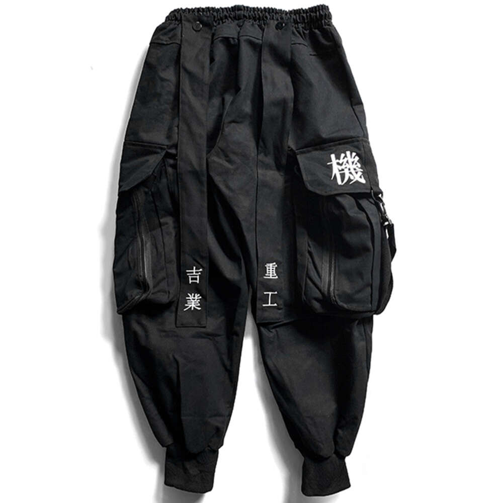 Big Bag Overalls Ribbon Male Function Tooling Women/men's Clothes Haruku Hiphop Cargo Pants Jogger Leggings Oversized Lover