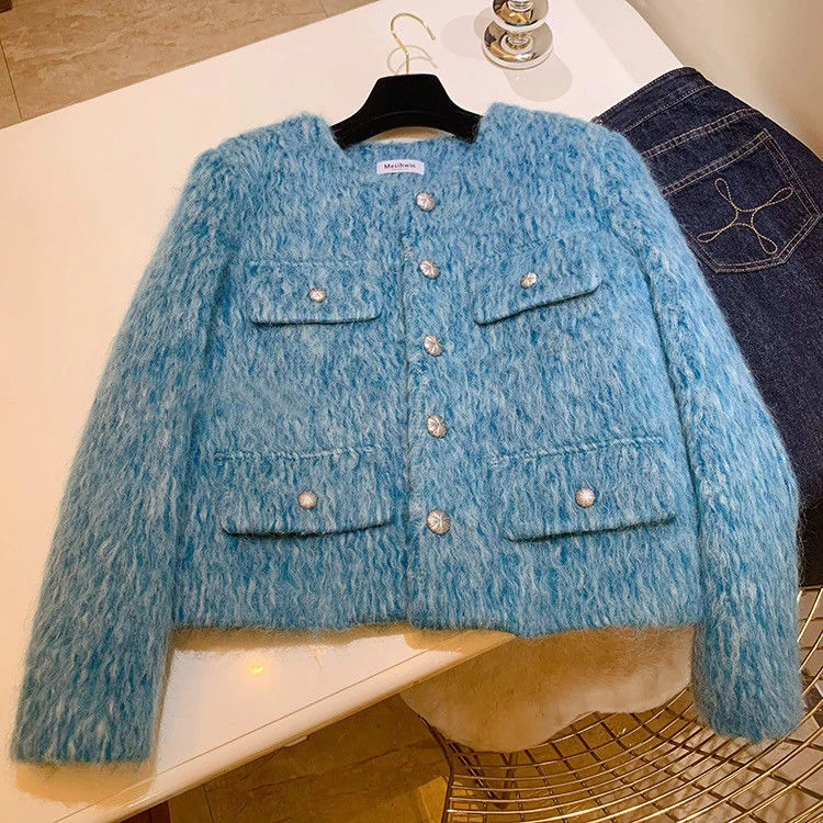 KUSAHIKI Elegant Fashion Coat 2023 Winter Down Jackets Korean O neck Single Breasted Short Cardigan Outwear Top 231220