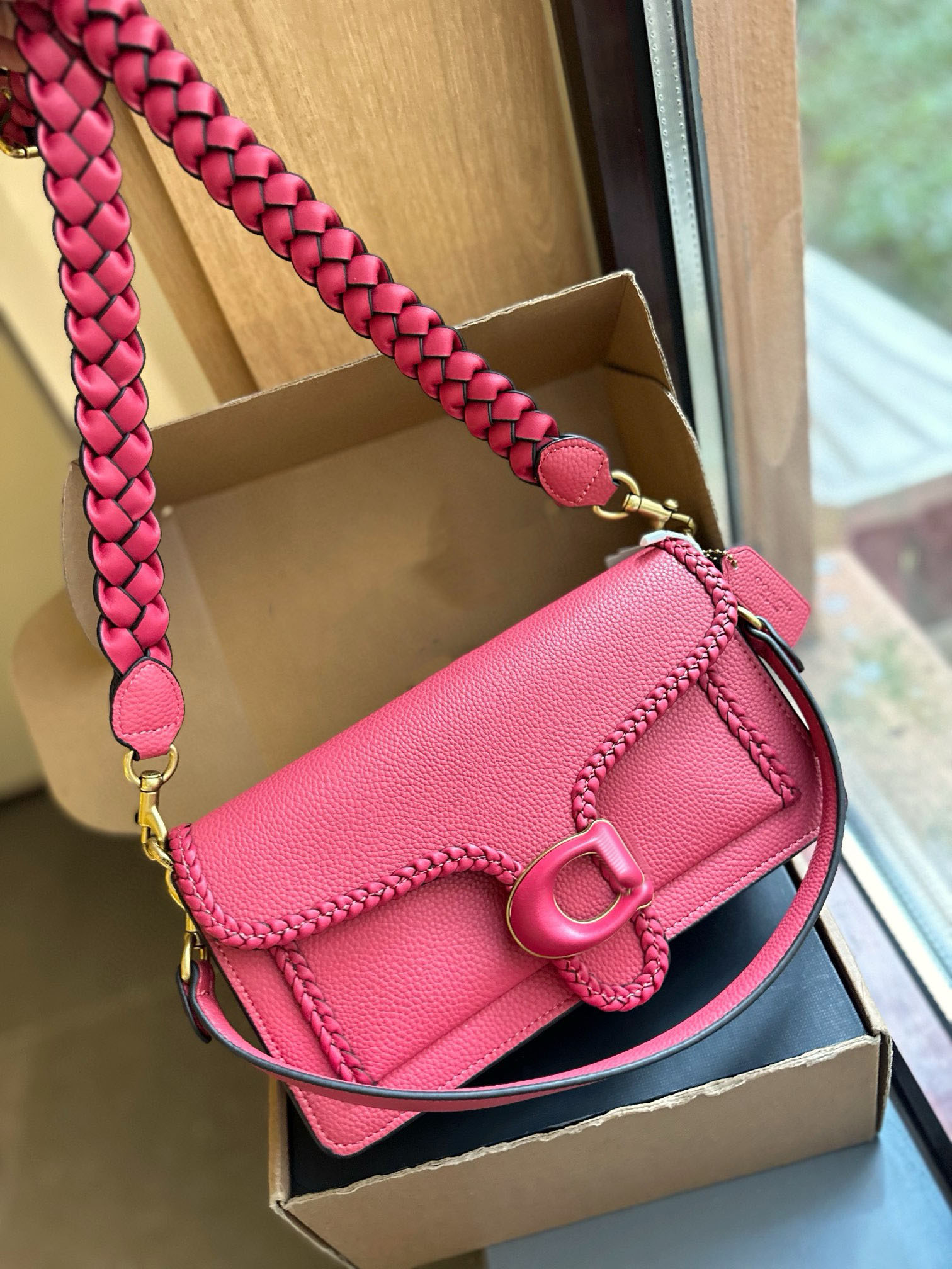 Top quality Designer Tabby Crossbody bag Short Shoulder Bag Carry by Hand Calf classic Brown pattern Hand-Braided Trim Polished Pebble Leather