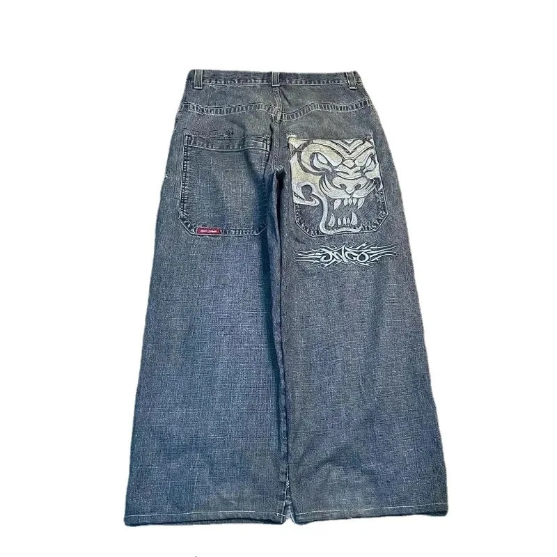JNCO vintage Jeans Y2K Harajuku Embroider Graphic Hip Hop Streetwear Gothic Men women Baggy Jeans Casual fashion wide leg jeans 231220