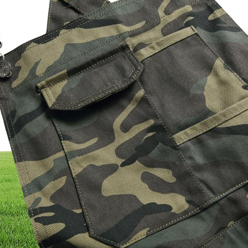 Men's Jeans Big Pocket Camouflage Printed Denim Bib Overalls Jumpsuits Army Green Working Clothing Coveralls Fashion Casual1326773