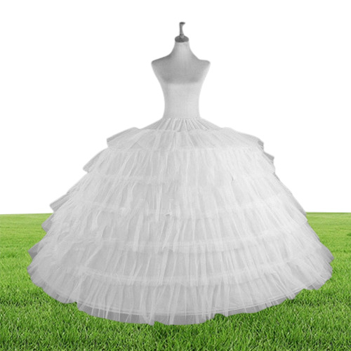 6 Hoops Steel with Puffy Tulle Petticoat Crinoline Underskirt Slips For Wedding Dress Quinceanera Ball Gown Jupon Tarlatan