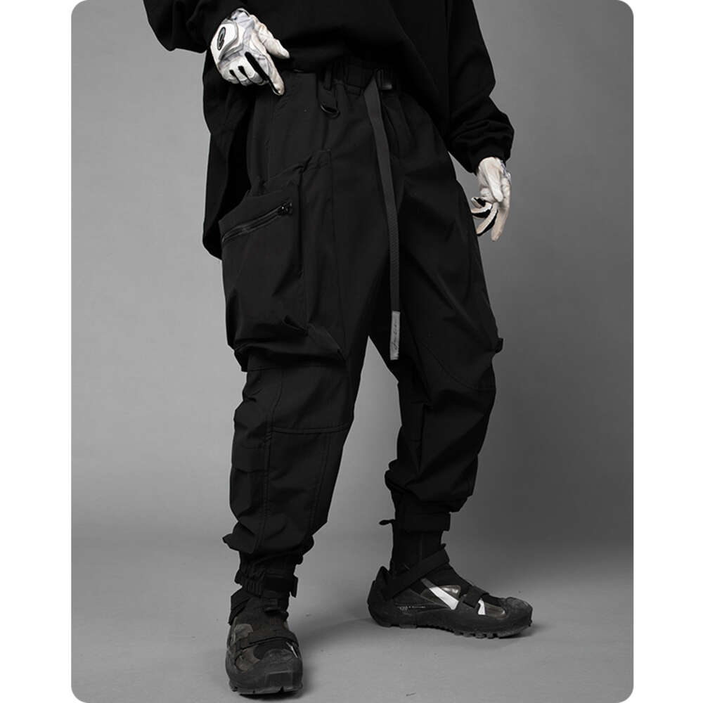 Unisex Ribbons Large Multi Pockets Cargo Haruku Trouser Streetwear Techwear Pants Joggers Cyberpunk Men's Clothes Hiphop