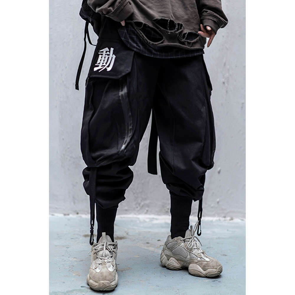 Big Bag Overalls Ribbon Male Function Tooling Women/men's Clothes Haruku Hiphop Cargo Pants Jogger Leggings Oversized Lover