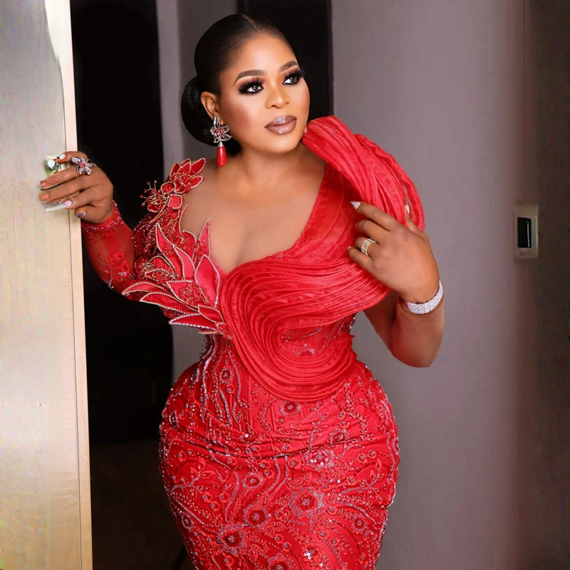 African Arabic Plus Size Aso Ebi Prom Dresses Mermaid Red Evening Formal Dress For Special Ocns Black Women Promdress Lace Beaded Birthday Party Gowns
