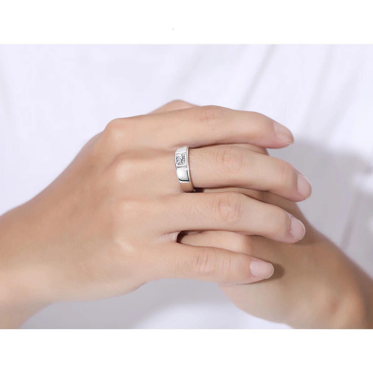 04ct m DF Color Rings For Men 100 925 Sterling Silver Certified Wedding Engagement Jewelry Diamond Test Pass Gift 231220